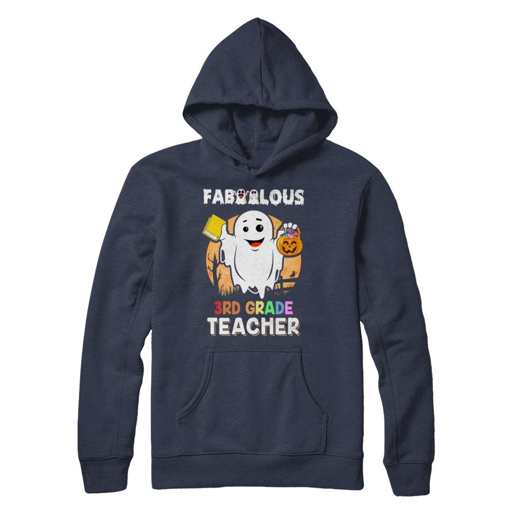 Faboolous Fabulous 3rd Grade Teacher Halloween-T-Shirt & Hoodie-Pullover Hoodie-Navy