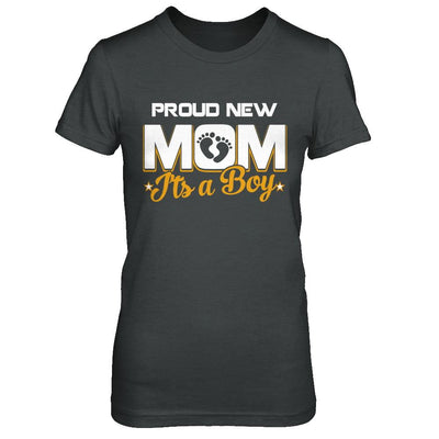Proud New Mom It's A Boy New Baby-T-Shirt & Hoodie-Women's T-Shirt-Dark Heather