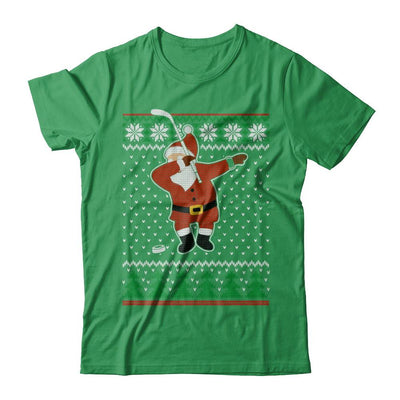 Dabbing Santa Hockey Ugly Sweater Christmas-T-Shirt & Sweatshirt-Premium T-Shirt-Kelly Green