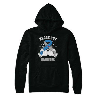 Boxing Knock Out Diabetes Awareness Support-T-Shirt & Hoodie-Pullover Hoodie-Black