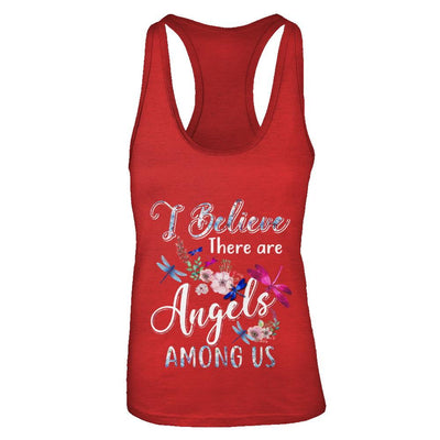 I Believe There Are Angels Among Us Dragonfly-T-Shirt & Tank Top-Women's Ideal Racerback Tank-Red