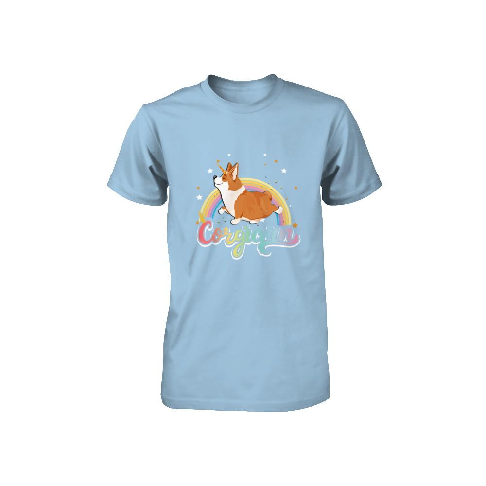 Corgicorn Corgi Unicorn Kids Space Galaxy Rainbow Youth-Youth Shirt-Toddler T-Shirt-Light Blue