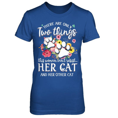 This Woman Can't Resist Her Cat And Her Other Cat-T-Shirt & Hoodie-Women's T-Shirt-Royal