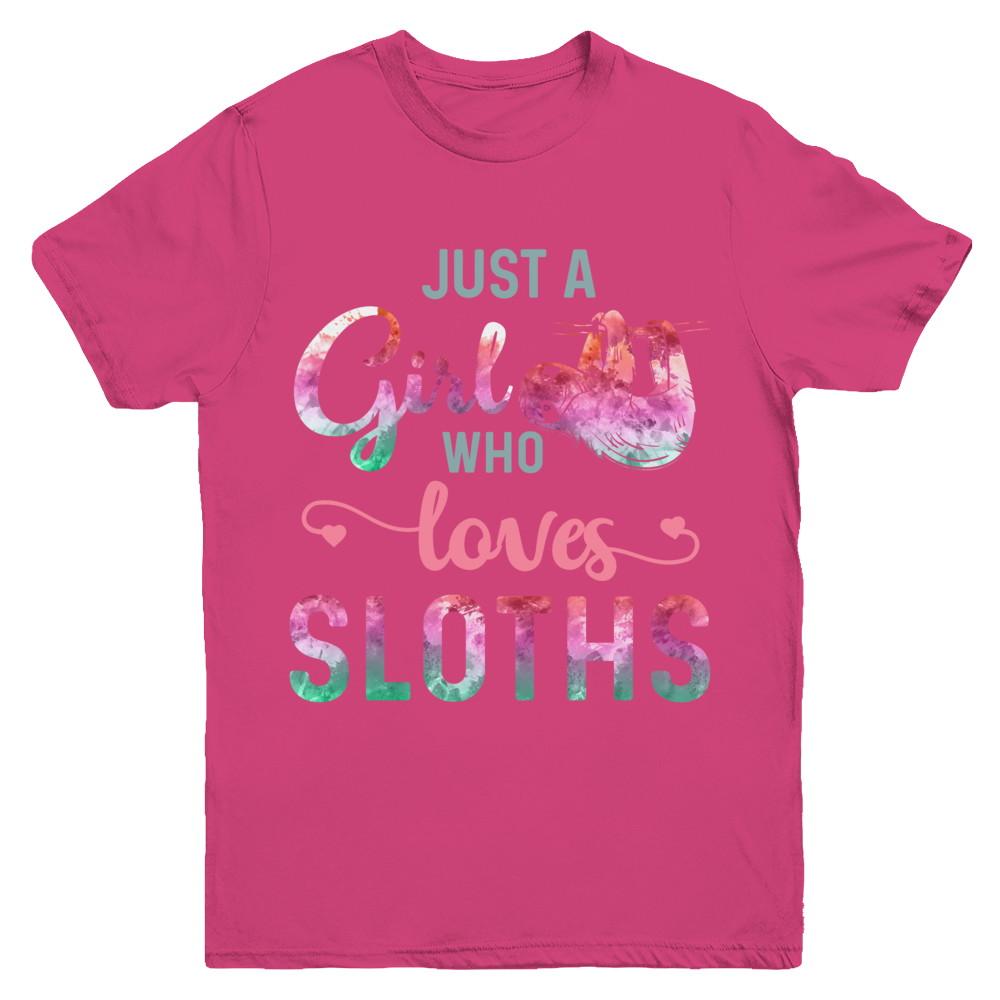 Just A Girl Who Loves Sloths Sloth Lover Youth-Youth Shirt-Youth T-Shirt-Heliconia