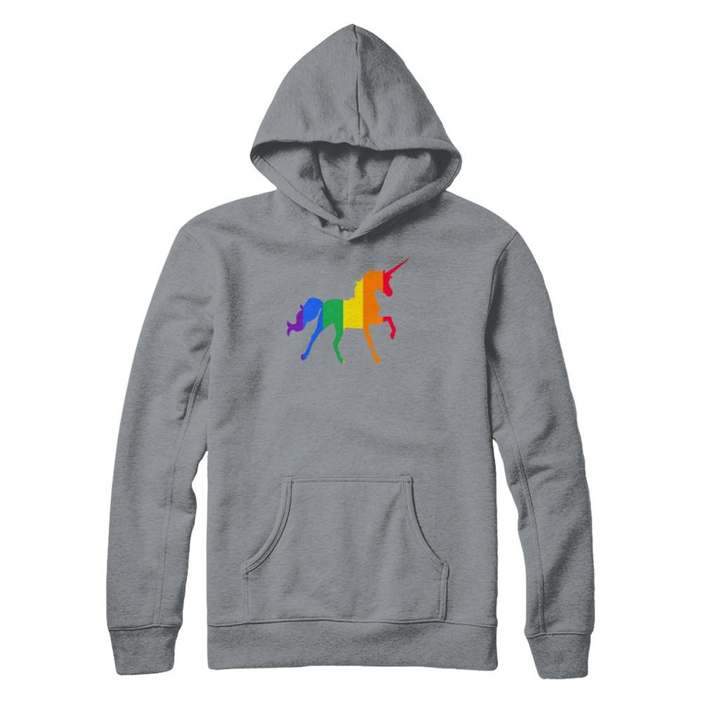Pride LGBT Unicorn Gift Rainbow LGBT Gay Lesb-T-Shirt & Hoodie-Pullover Hoodie-Light Steel
