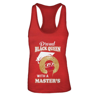 Graduation Proud Black Queen Masters Degree Graduate-T-Shirt & Tank Top-Women's Ideal Racerback Tank-Red