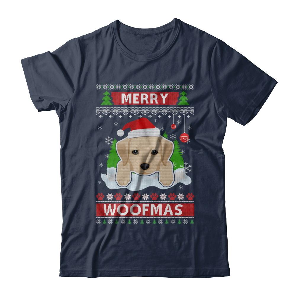 Labrador Merry Woofmas Ugly Christmas Sweater-T-Shirt & Sweatshirt-Classic T-Shirt-Navy