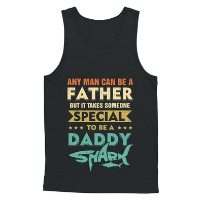 Vintage Someone Special To Be A Daddy Shark Fathers Day-T-Shirt & Hoodie-Unisex Tank-Black