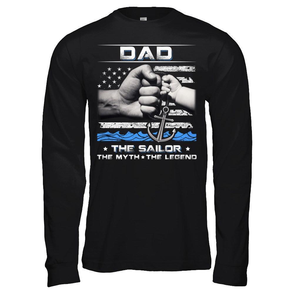 Veteran Dad The Sailor The Myth The Legend-T-Shirt & Hoodie-Long Sleeve T-Shirt-Black