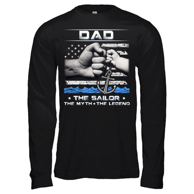 Veteran Dad The Sailor The Myth The Legend-T-Shirt & Hoodie-Long Sleeve T-Shirt-Black