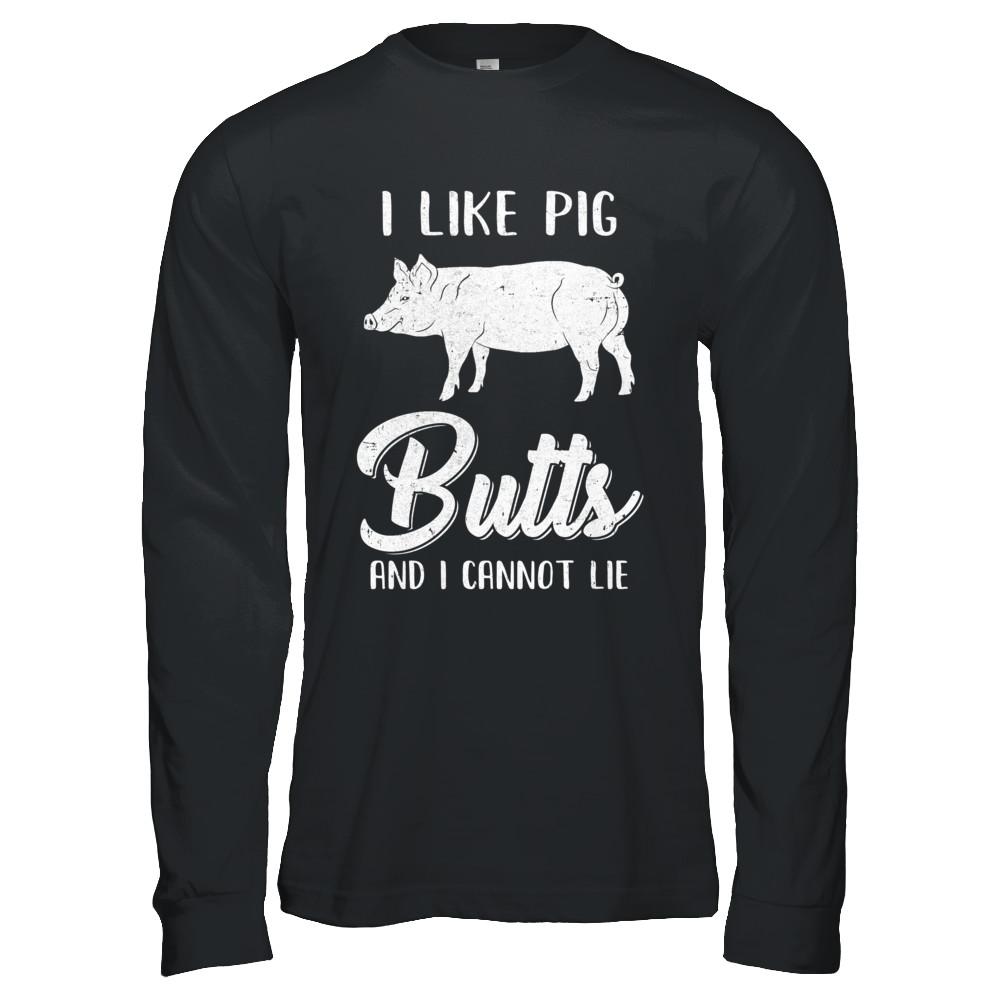 I Like Pig Butts And I Cannot Lie-T-Shirt & Hoodie-Long Sleeve T-Shirt-Black
