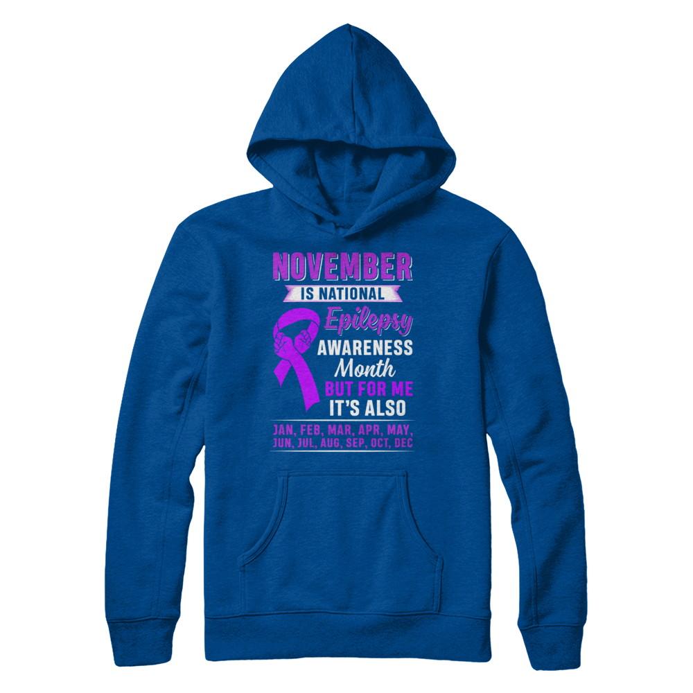 November Is National Epilepsy Awareness Month-T-Shirt & Hoodie-Pullover Hoodie-Deep Royal