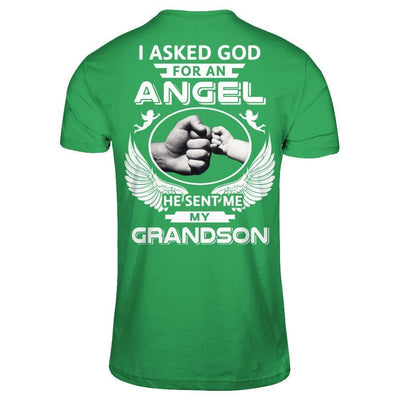 I Asked God For An Angel He Sent Me My Grandson-T-Shirt & Hoodie-Premium T-Shirt-Kelly Green