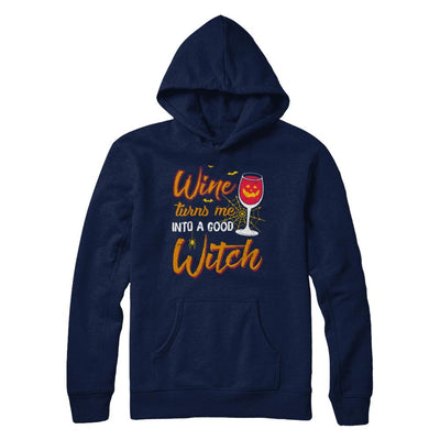 Wine Turns Me Into A Good Witch Halloween-T-Shirt & Hoodie-Pullover Hoodie-Navy