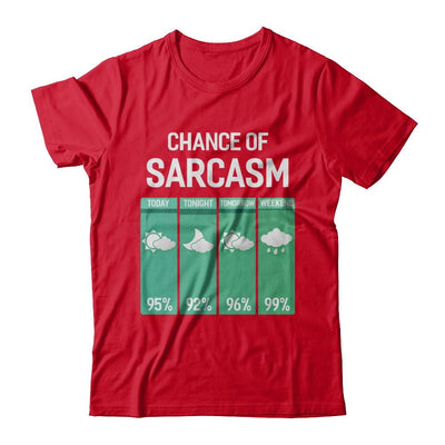 Chance Of Sarcasm Funny Rain Weather-T-Shirt & Hoodie-Premium T-Shirt-Red