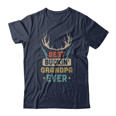Vintage Best Buckin' Grandpa Ever Deer Hunting-T-Shirt & Hoodie-Classic T-Shirt-Navy
