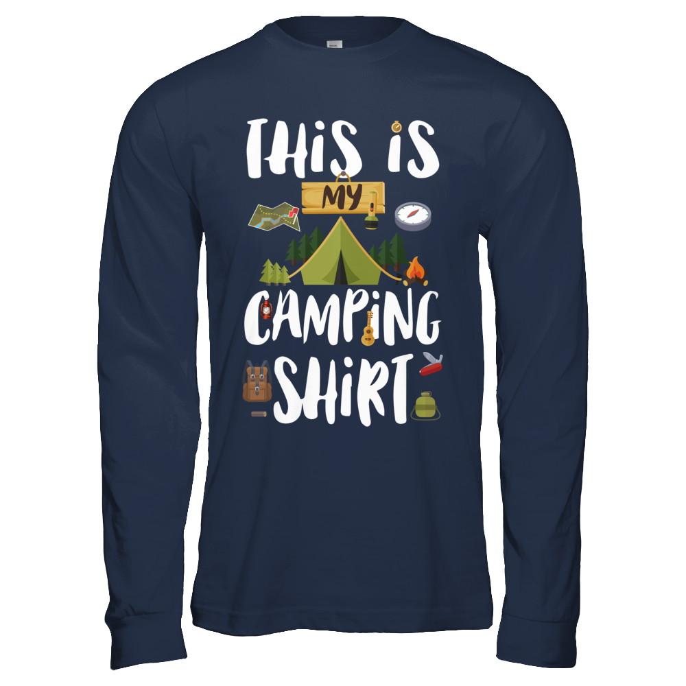 Funny This Is My Camping-T-Shirt & Hoodie-Long Sleeve T-Shirt-Navy