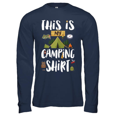 Funny This Is My Camping-T-Shirt & Hoodie-Long Sleeve T-Shirt-Navy