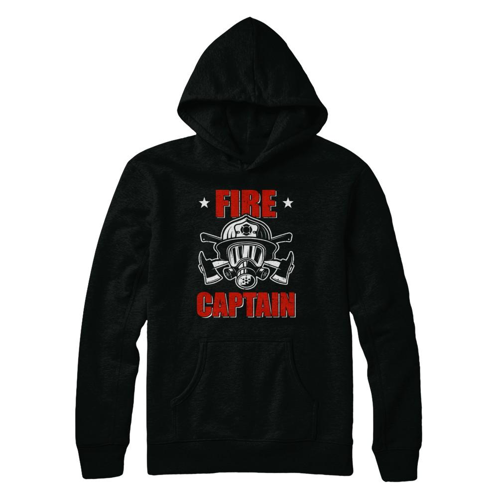 Fire Captain Fireman Dad Firefighter Gift-T-Shirt & Hoodie-Pullover Hoodie-Black