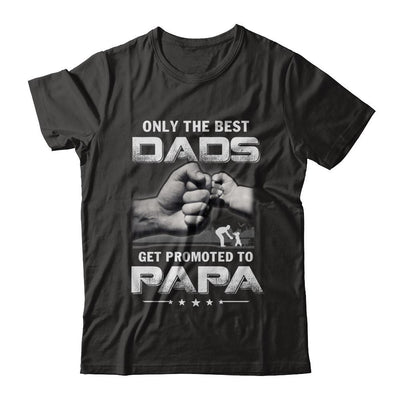 The Best Dads Get Promoted To Papa Fathers Day-T-Shirt & Hoodie-Classic T-Shirt-Black