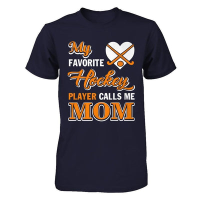 My Favorite Hockey Player Calls Me Mom-T-Shirt & Hoodie-Premium T-Shirt-Midnight Navy