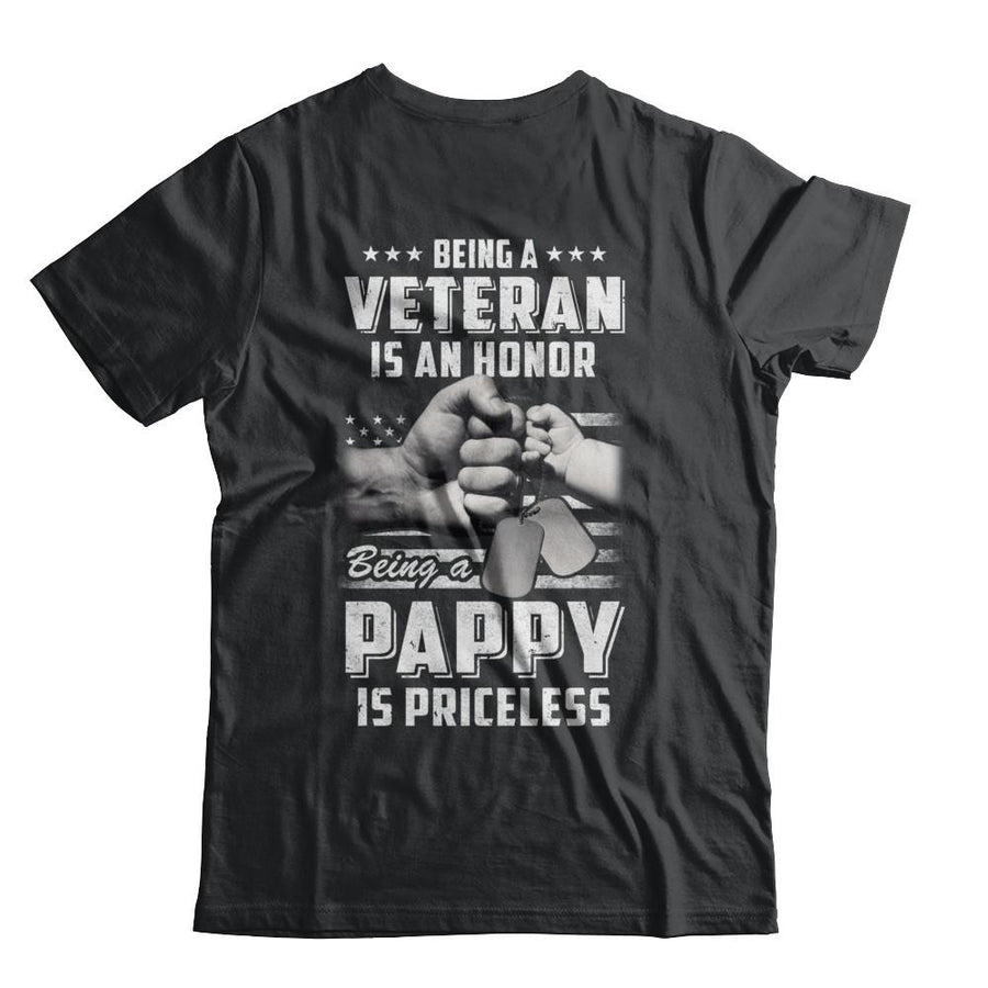 Being A Veteran Is An Honor Being A Pappy Is Priceless-T-Shirt & Hoodie-Classic T-Shirt-Black