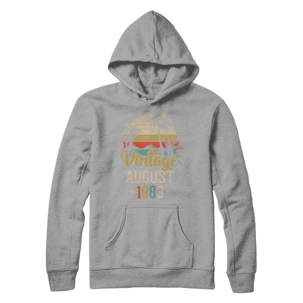Retro Classic Vintage August 1983 38th Birthday Gift-T-Shirt & Hoodie-Pullover Hoodie-Light Steel
