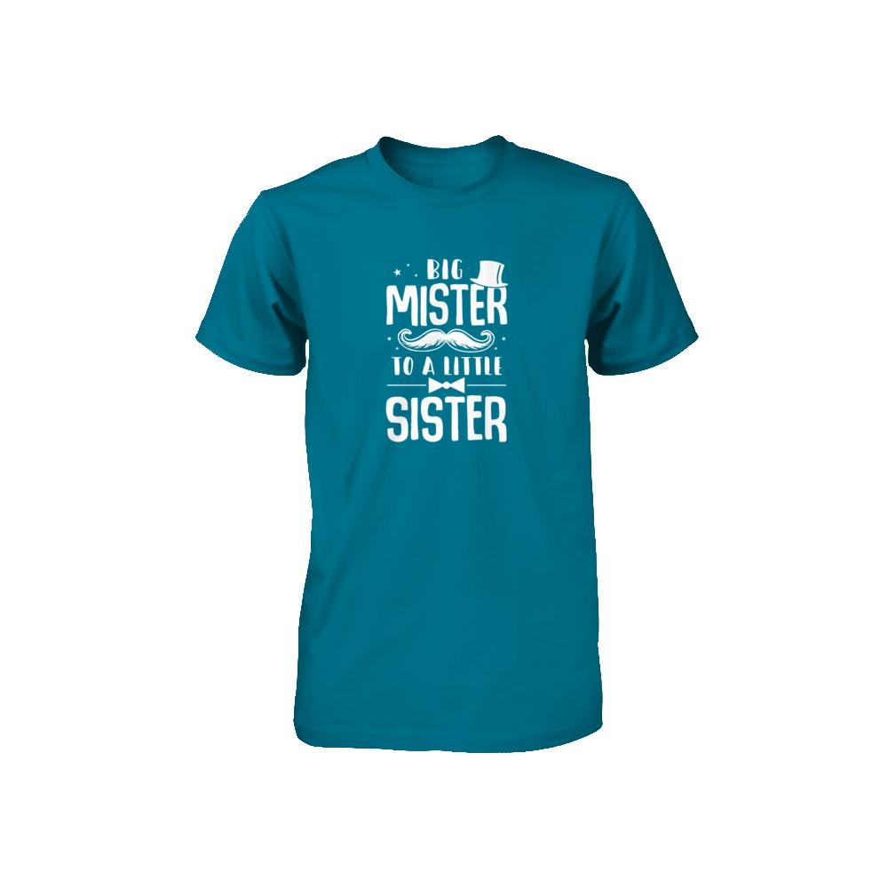 Big Mister To A Little Sister Baby Kid Shower Youth-Youth Shirt-