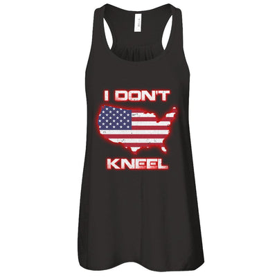 I Don't Kneel Us American Flag-T-Shirt & Tank Top-Women's Flowy Racerback Tank-Black