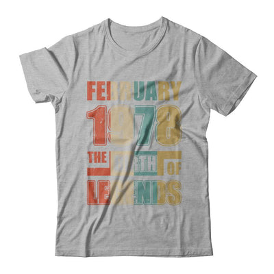 Vintage Retro February 1978 Birth Of Legends 43th Birthday-T-Shirt & Hoodie-Premium T-Shirt-Heather Gray