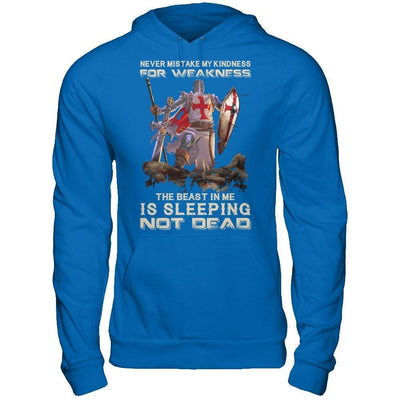 Knight Templar My Kindness For Weakness The Beast In Me Is Sleeping Not Dead-T-Shirt & Hoodie-Pullover Hoodie-Royal