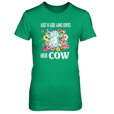 Just A Girl Who Loves Her Cow-T-Shirt & Tank Top-Women's T-Shirt-Irish Green