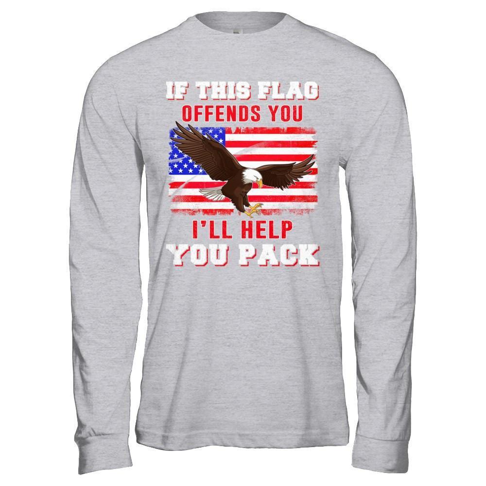 If This Flag Offends You I'll Help You Pack-T-Shirt & Hoodie-Long Sleeve T-Shirt-Sport Grey