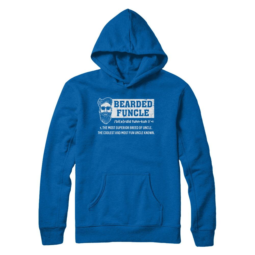 Bearded Funcle Funny Uncle Definition Beard-T-Shirt & Hoodie-Pullover Hoodie-Royal