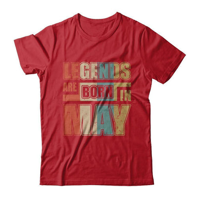 Classic Vintage Legends Are Born In May Birthday-T-Shirt & Hoodie-Classic T-Shirt-Red