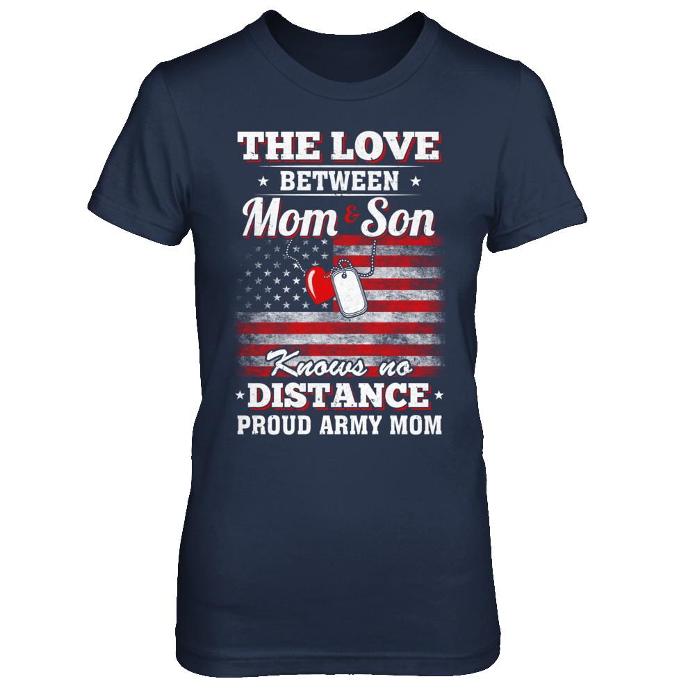 The Love Between Mom And Son Proud Army Mom-T-Shirt & Hoodie-Women's T-Shirt-Navy