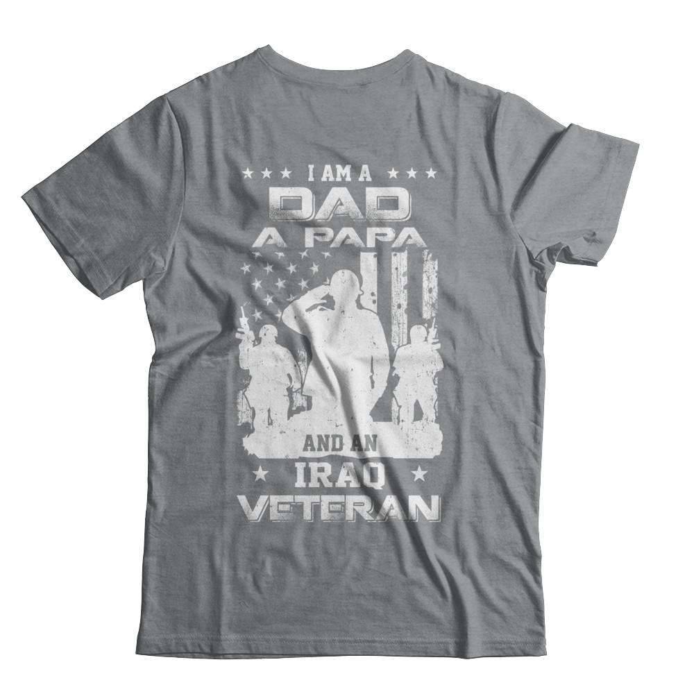 I'm A Dad A Papa And An Iraq Veteran-T-Shirt & Hoodie-Classic T-Shirt-Sport Grey