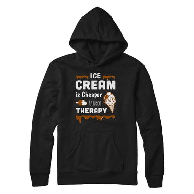 Ice Cream Is Cheaper Than Therapy-T-Shirt & Hoodie-Pullover Hoodie-Black