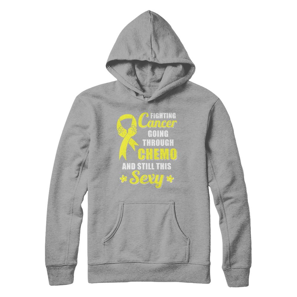 Fighting Cancer Chemo And Still This Sexy Yellow Awareness-T-Shirt & Hoodie-Pullover Hoodie-Light Steel