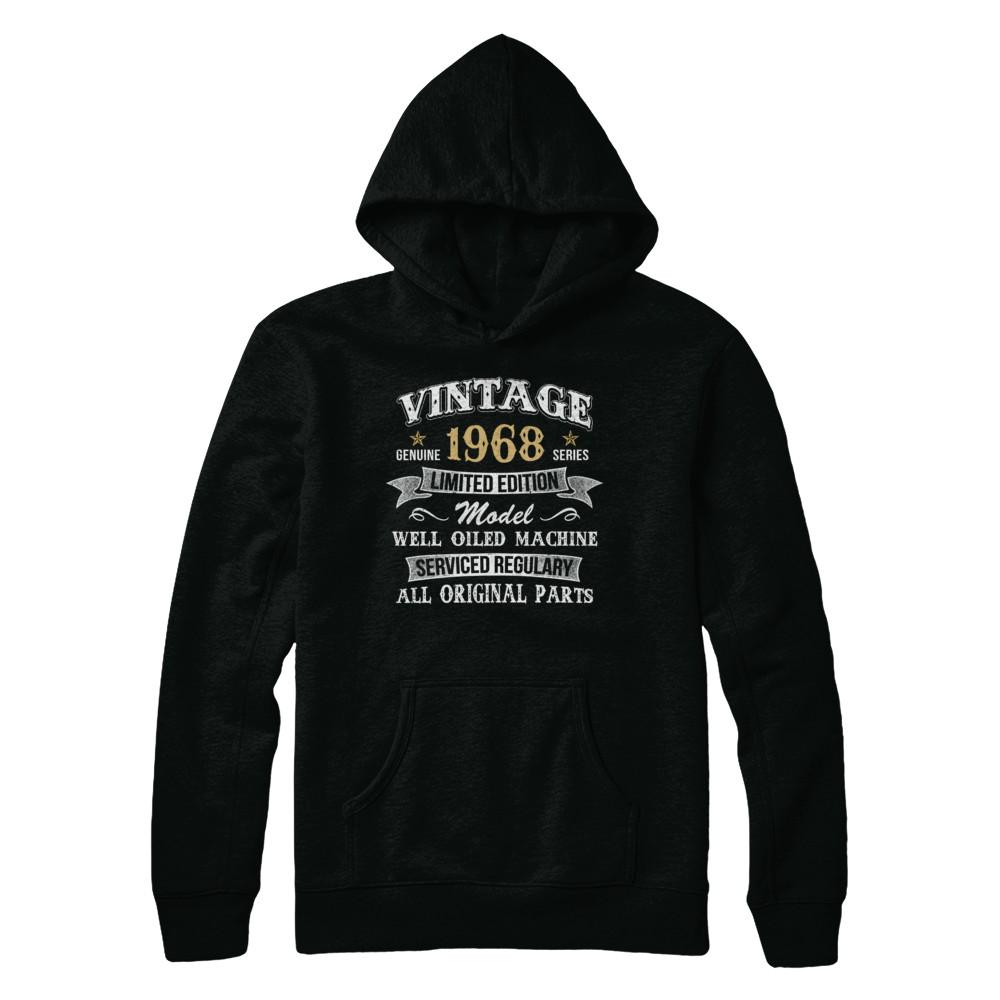 Vintage 53th Birthday Funny 1968 All Original Parts-T-Shirt & Hoodie-Pullover Hoodie-Black