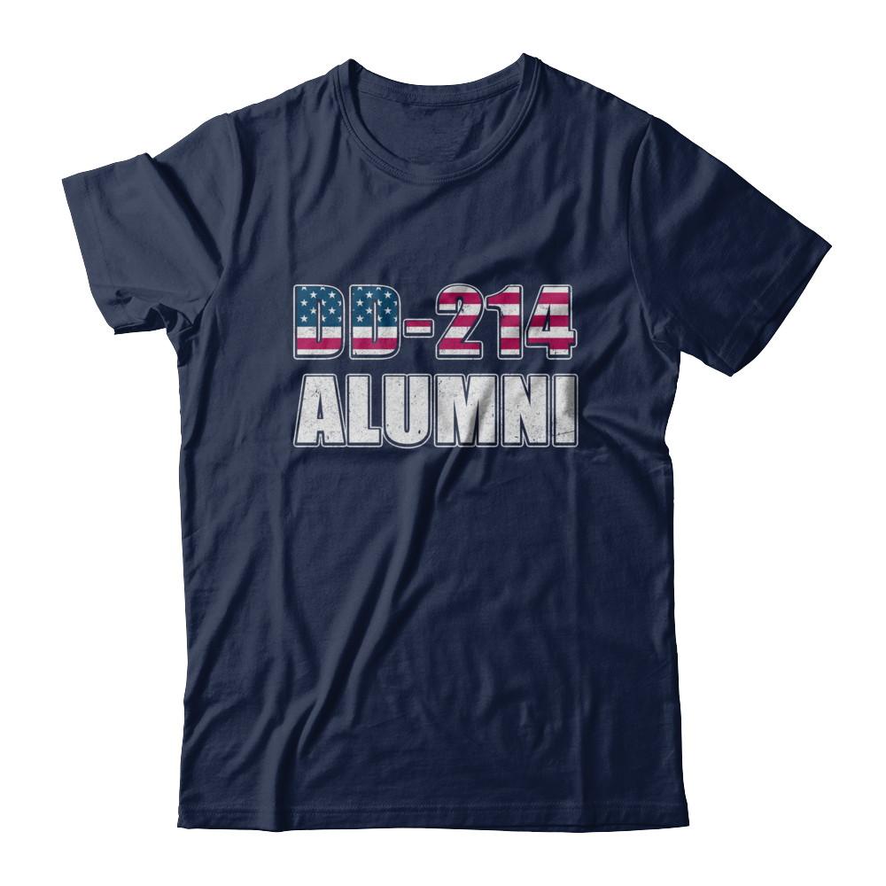 Military DD-214 Alumni Vintage American US Veteran-T-Shirt & Hoodie-Classic T-Shirt-Navy