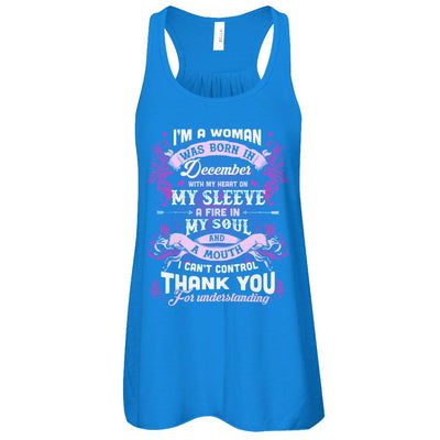 I'm A Woman Was Born In December With My Heart Birthday-T-Shirt & Tank Top-Women's Flowy Racerback Tank-True Royal
