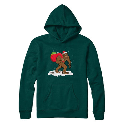 Bigfoot Santa Christmas Boys Men Sasquatch Xmas Gift-T-Shirt & Sweatshirt-Pullover Hoodie-Deep Forest