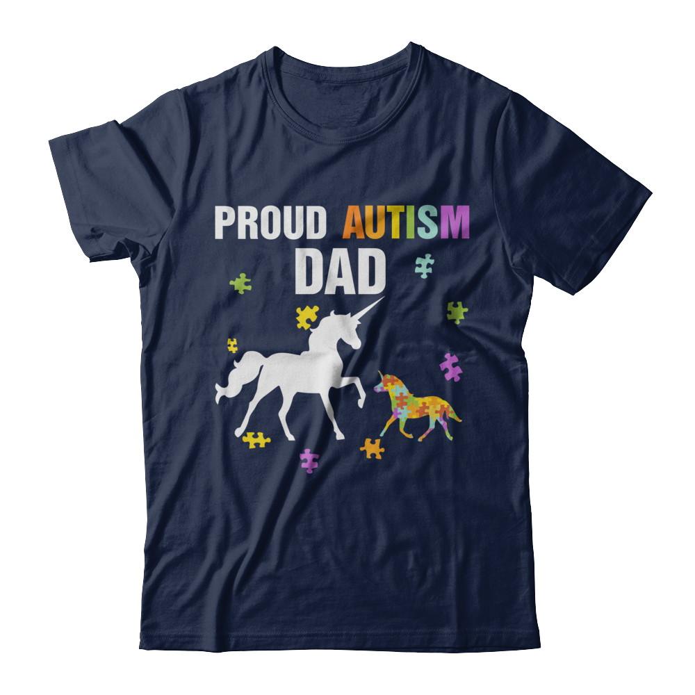 Proud Autism Dad Unicorn Autism Awareness-T-Shirt & Hoodie-