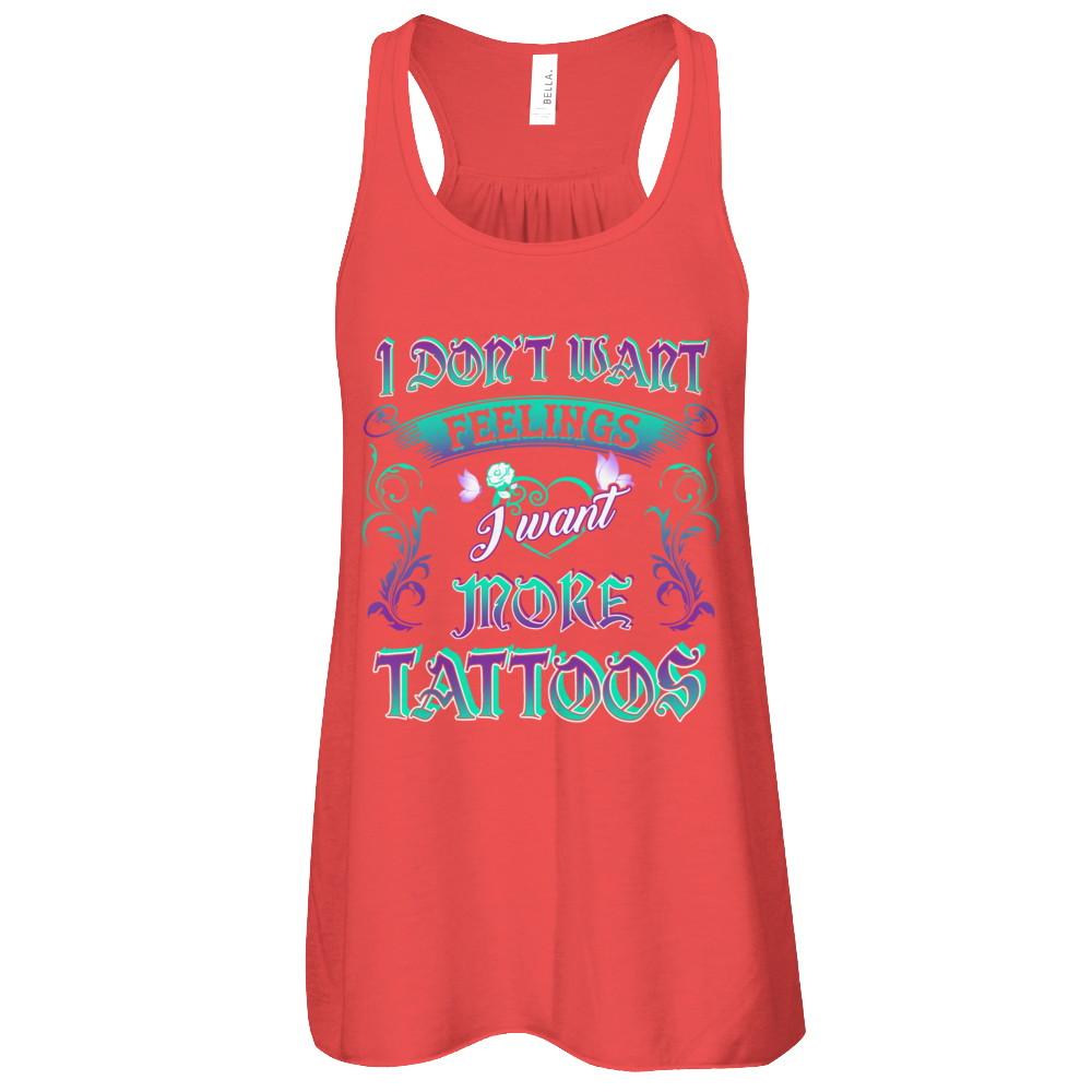I Don't Want Feelings I Want More Tattoos-T-Shirt & Tank Top-Women's Flowy Racerback Tank-Red