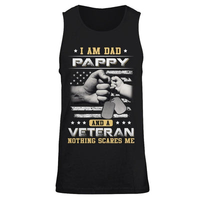 I'm A Dad Pappy And A Veteran Nothing Scares Me-T-Shirt & Hoodie-Unisex Tank-Black