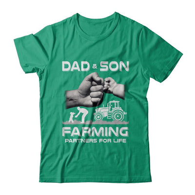 Farmer Dad And Son Farming Partners For Life Fathers Day-T-Shirt & Hoodie-Classic T-Shirt-Kelly Green