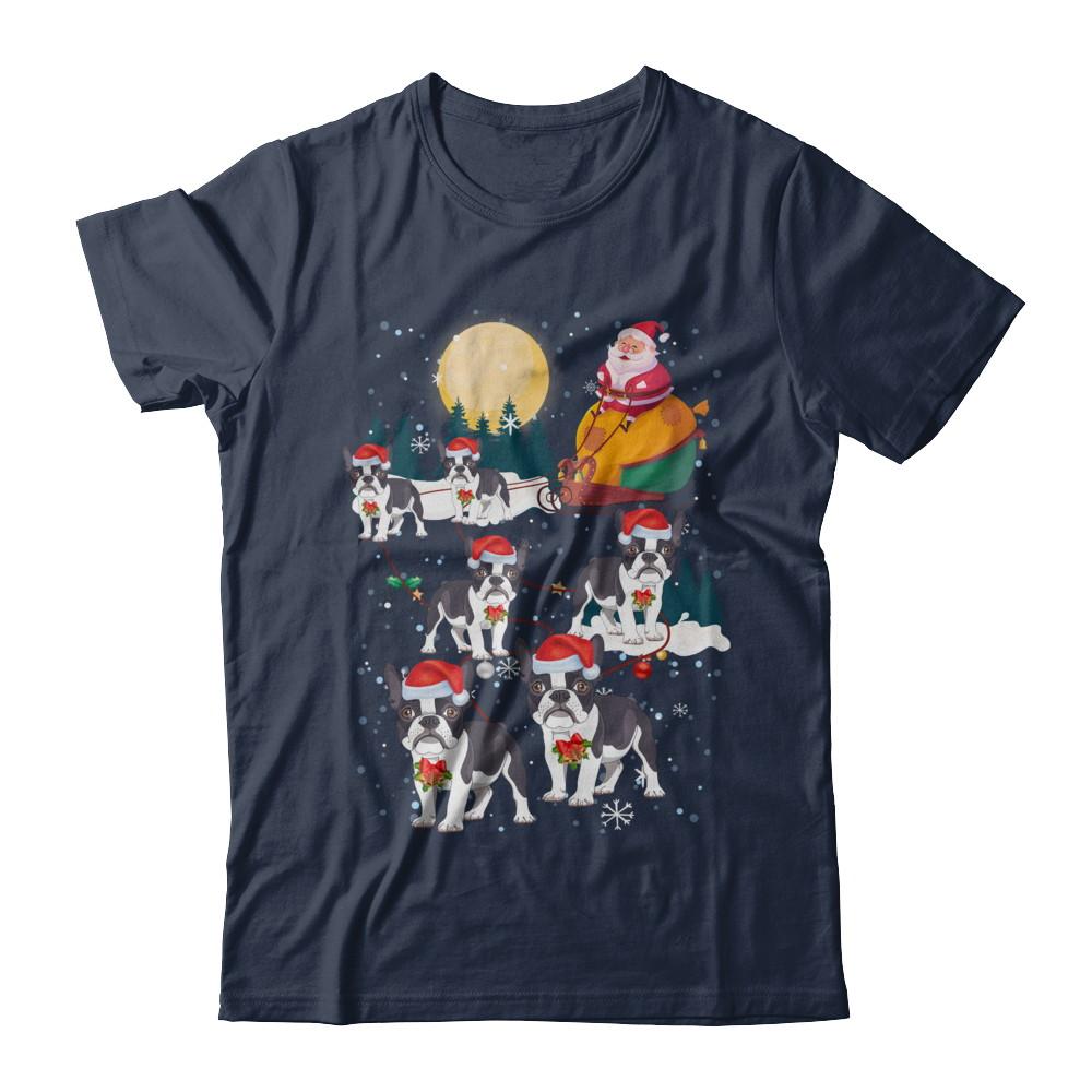 Dog Reindeer Bulldog Christmas Gift-T-Shirt & Sweatshirt-Classic T-Shirt-Navy