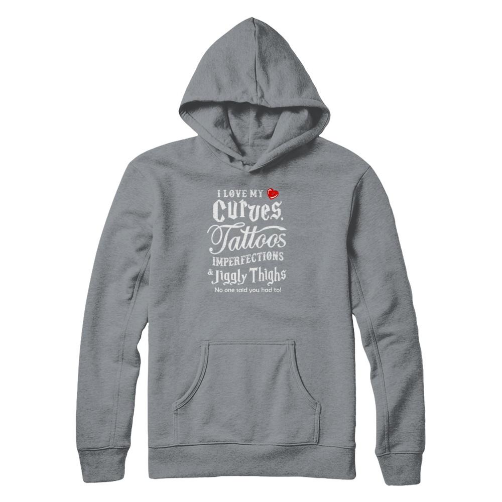 Love My Curves Tattoos Imperfections Tattooed Gifts-T-Shirt & Tank Top-Pullover Hoodie-Light Steel