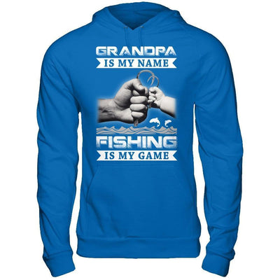 Grandpa Is My Name Fishing Is My Game-T-Shirt & Hoodie-Pullover Hoodie-Royal